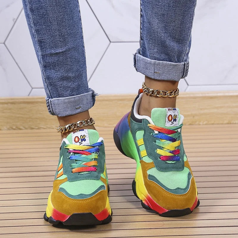 Zapatillas Plataforma Multicolores - Esmérie - Confort Ortopédico
