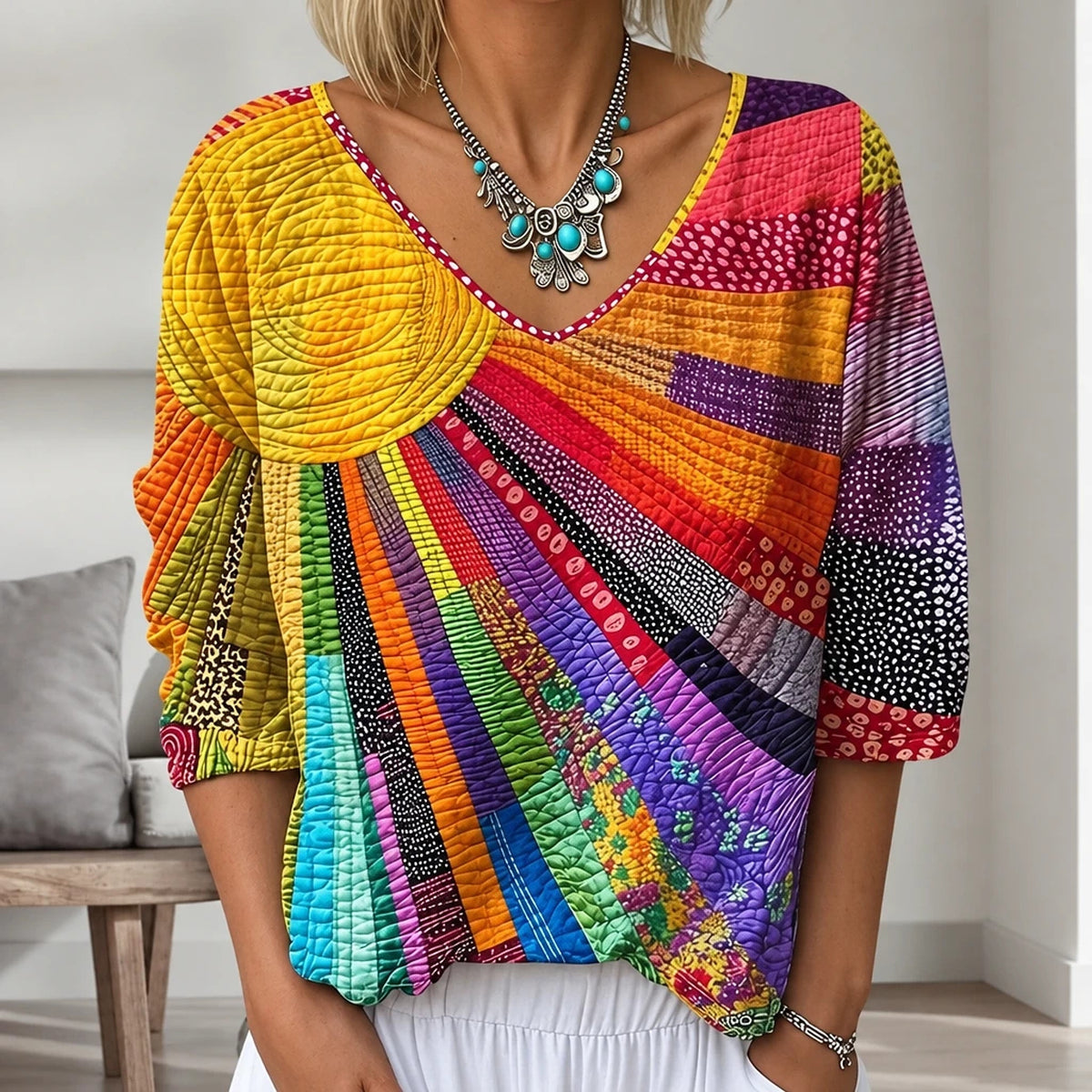 Solarna – Blusa Patchwork Mujer