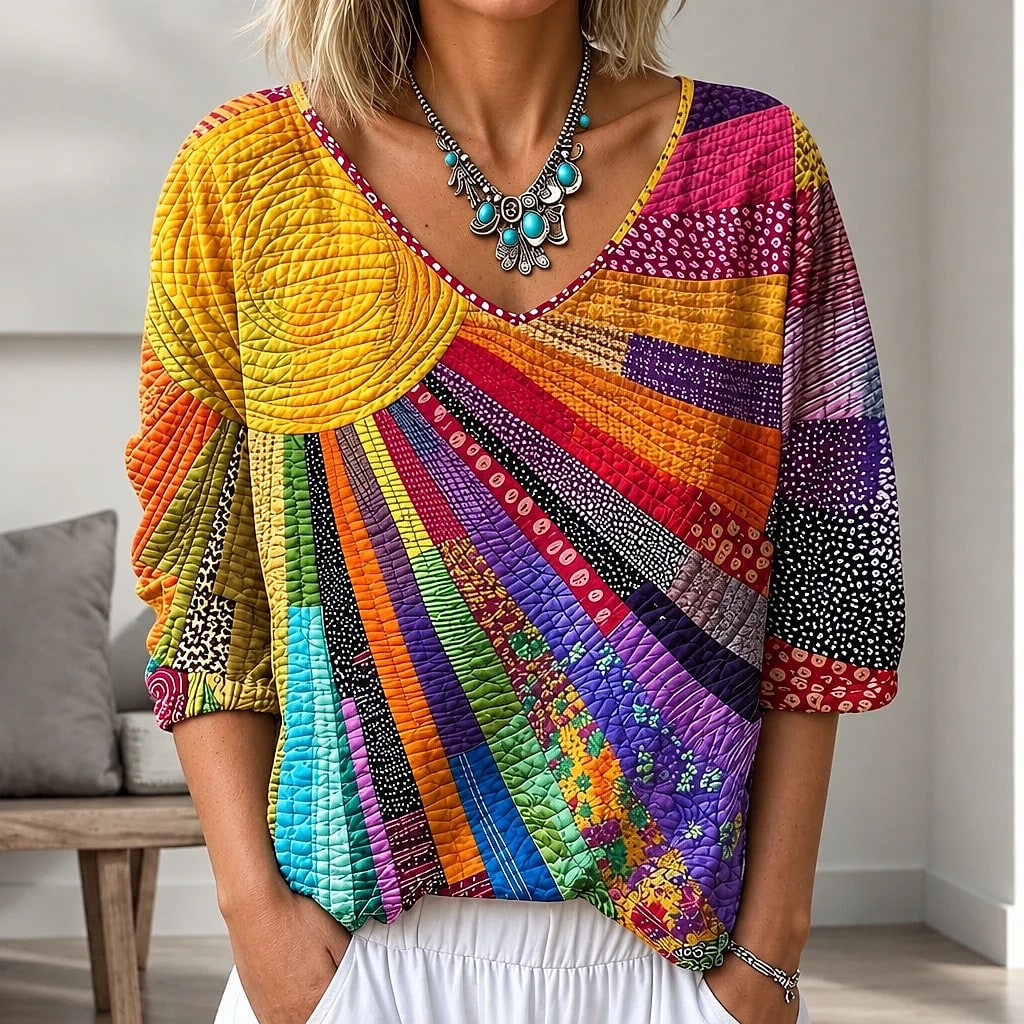 Solarna – Blusa Patchwork Mujer
