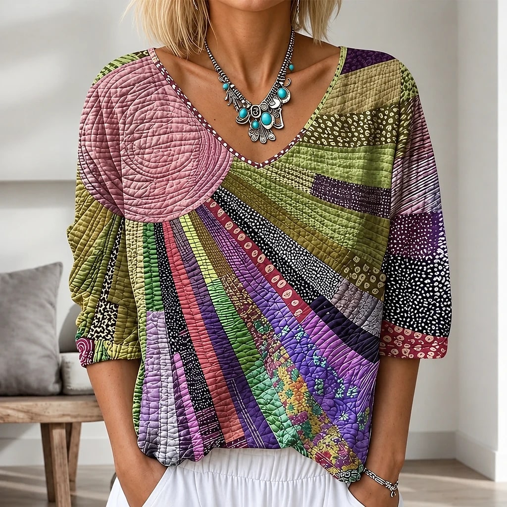 Solarna – Blusa Patchwork Mujer