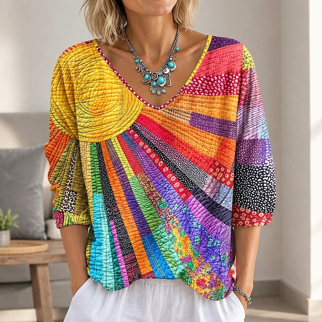 Solarna – Blusa Patchwork Mujer
