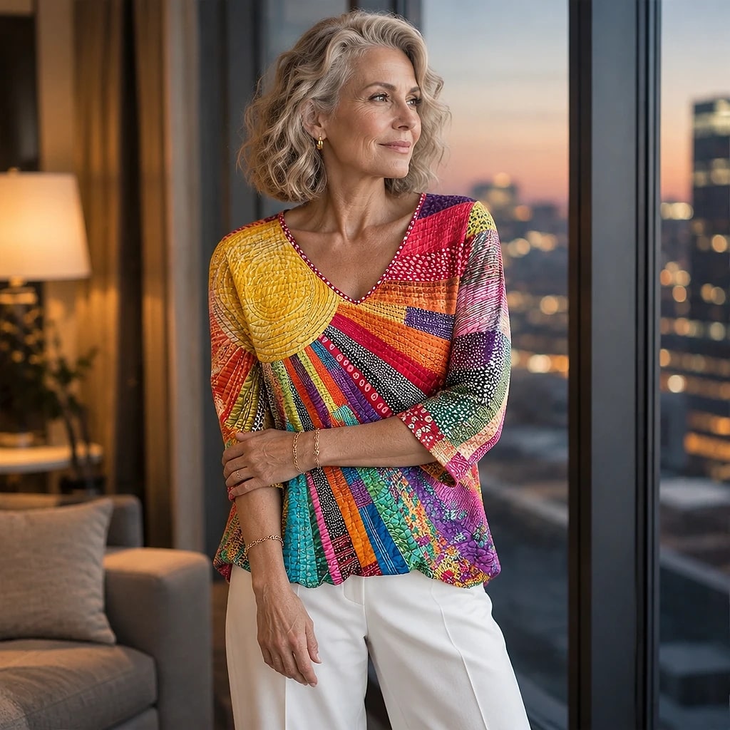 Solarna – Blusa Patchwork Mujer