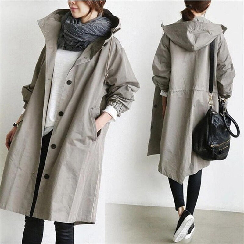 Gabardina impermeable - Capucha Helena - Elegante y Caliente