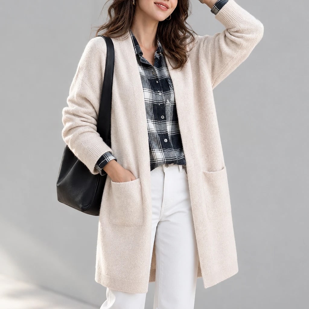 Velana – Cardigan Largo Oversize Cachemira