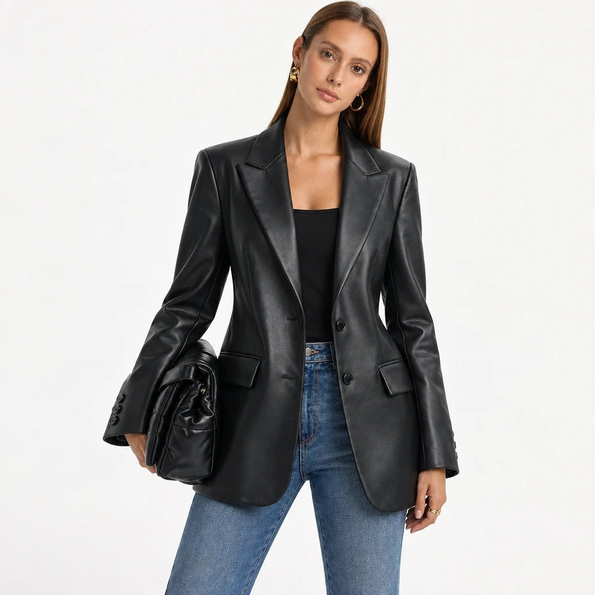 Velara – Blazer de Cuero Mujer