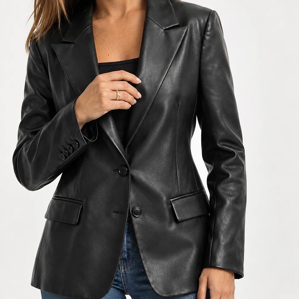 Velara – Blazer de Cuero Mujer