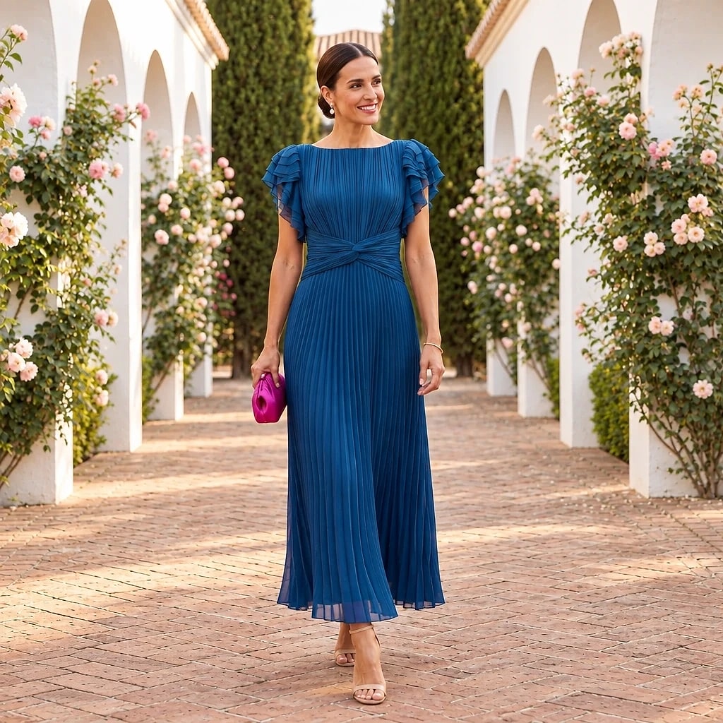 Velara – Vestido Plisado Elegante