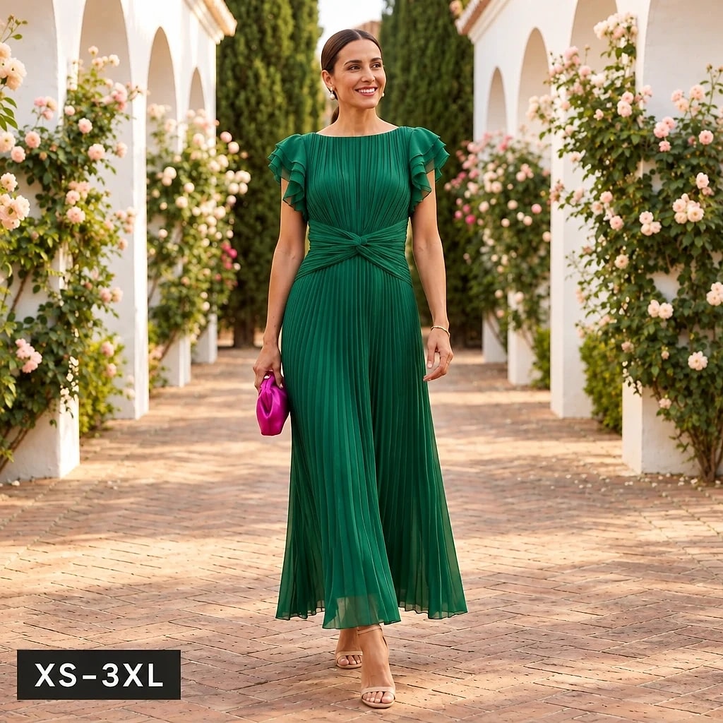 Velara – Vestido Plisado Elegante