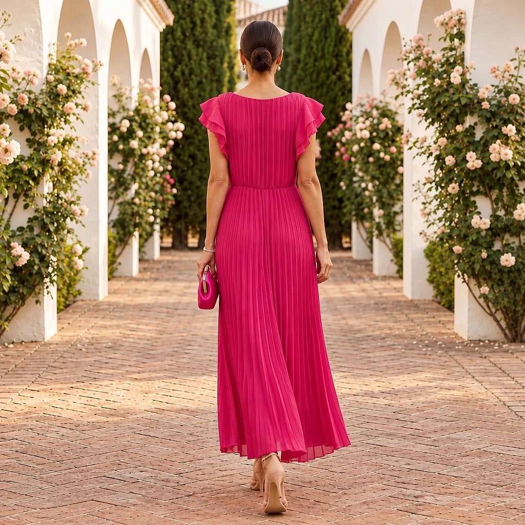 Velara – Vestido Plisado Elegante
