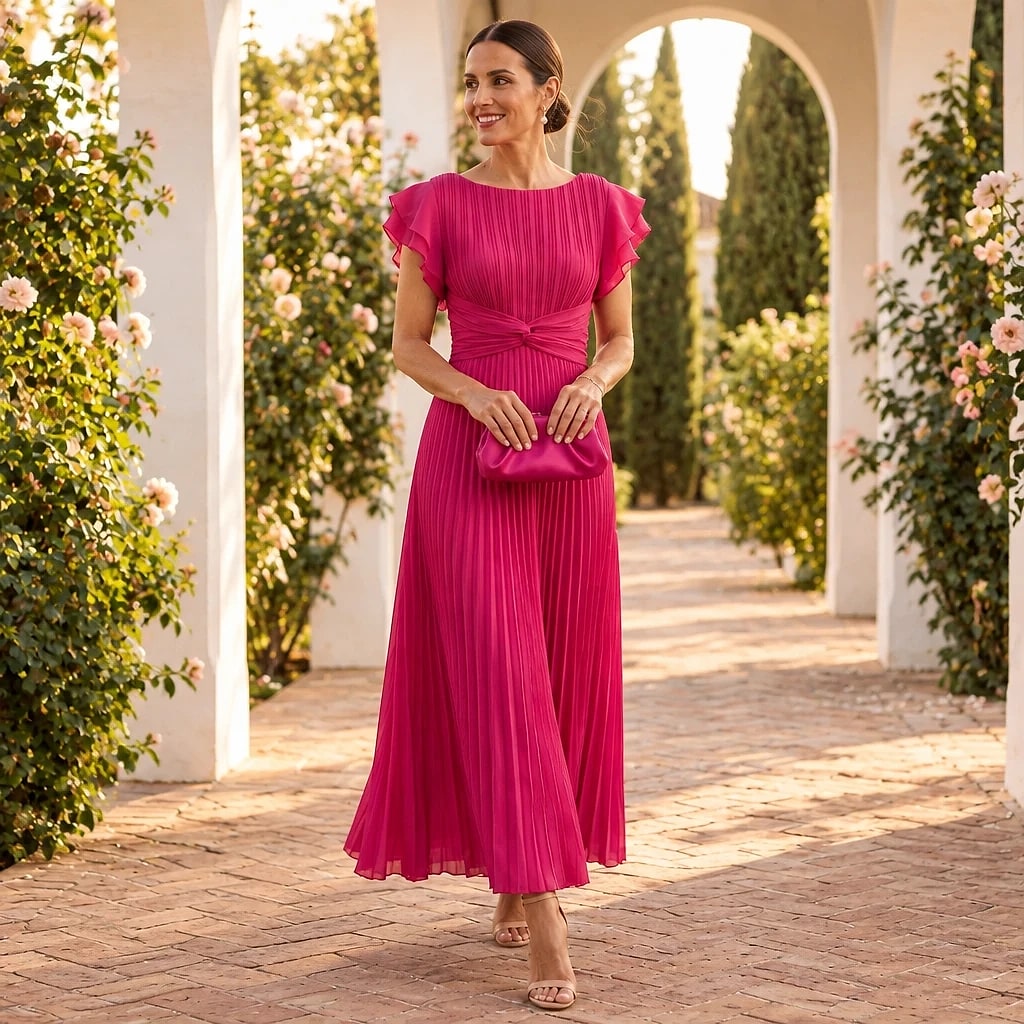 Velara – Vestido Plisado Elegante
