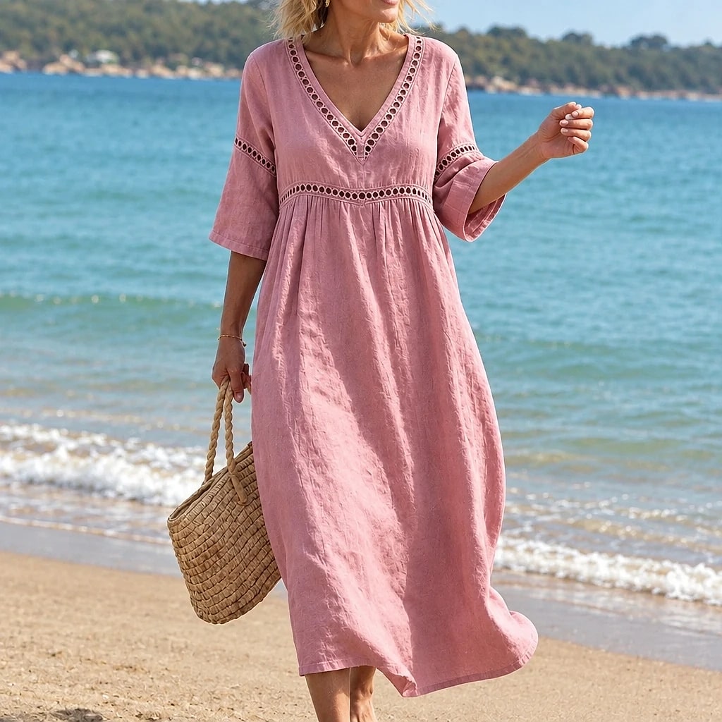 Veloria – Vestido Midi Algodón Fluido