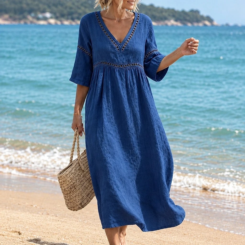 Veloria – Vestido Midi Algodón Fluido