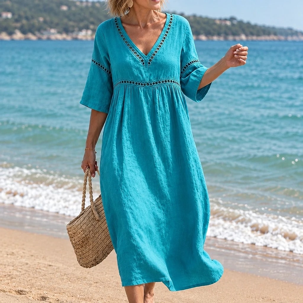 Veloria – Vestido Midi Algodón Fluido