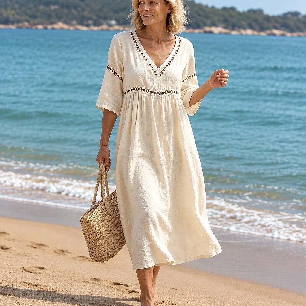 Veloria – Vestido Midi Algodón Fluido