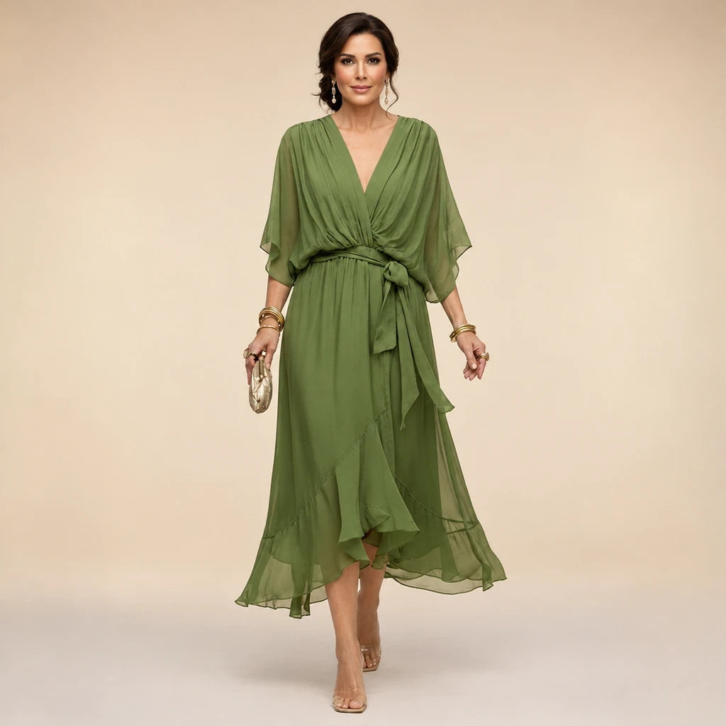 Veloria – Vestido Midi Elegante Fluido
