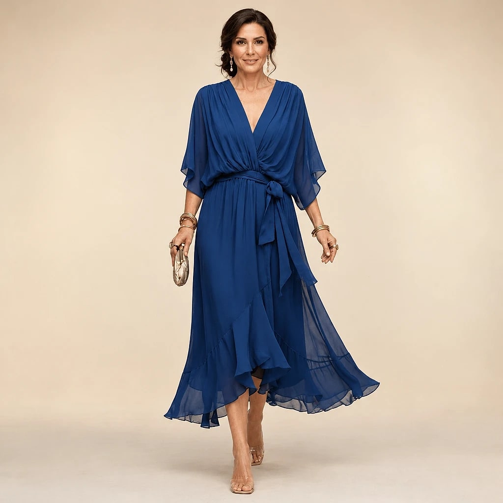 Veloria – Vestido Midi Elegante Fluido
