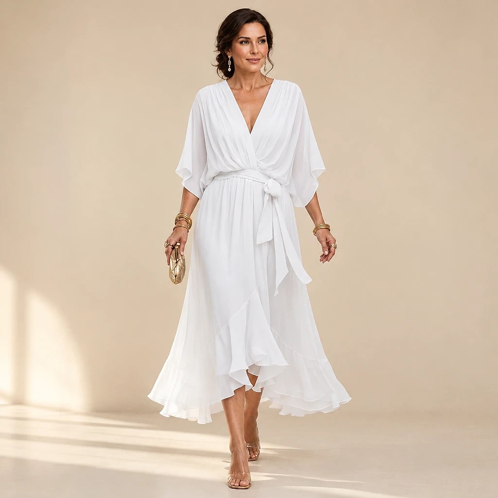 Veloria – Vestido Midi Elegante Fluido