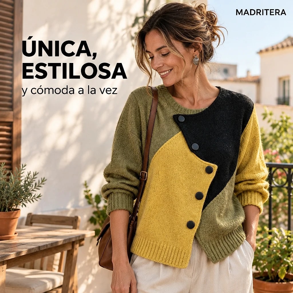 Veltara – Suéter Color Block Mujer