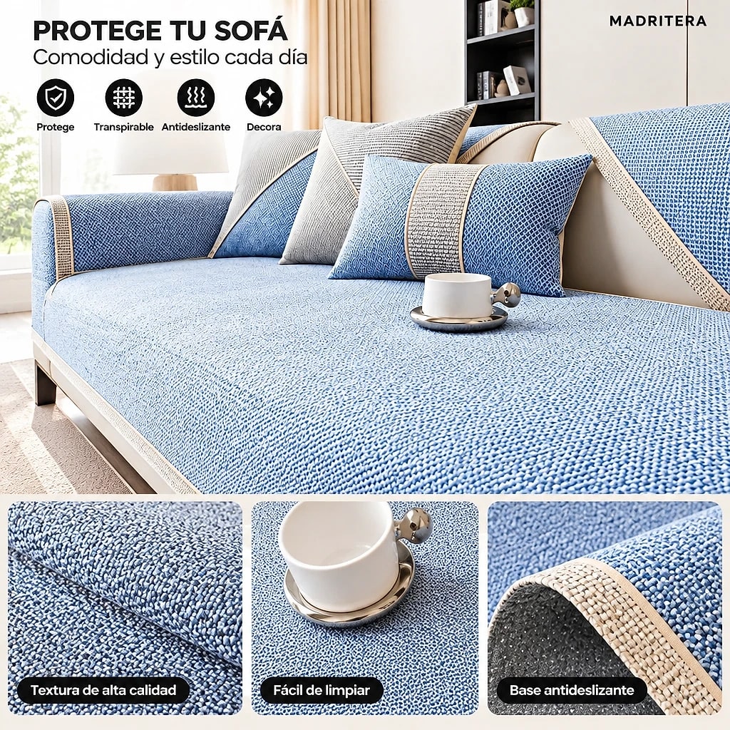 Veluria – Protector de Sofá Antideslizante