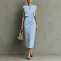 Veluria – Vestido Midi Drapeado