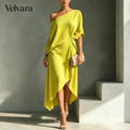 Velvara – Vestido Midi Asimétrico