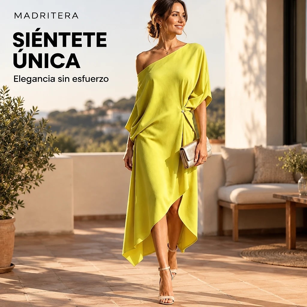 Velvara – Vestido Midi Asimétrico