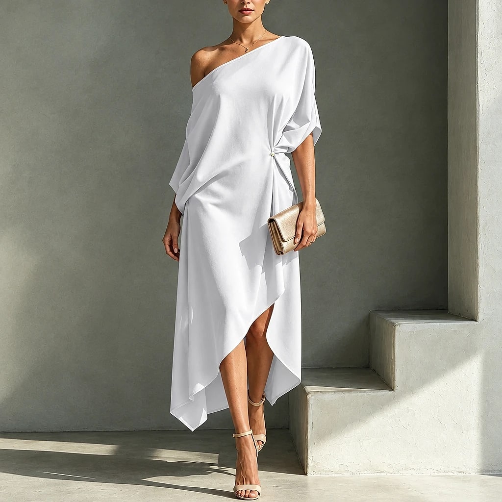 Velvara – Vestido Midi Asimétrico
