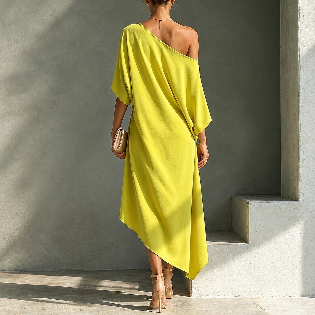 Velvara – Vestido Midi Asimétrico