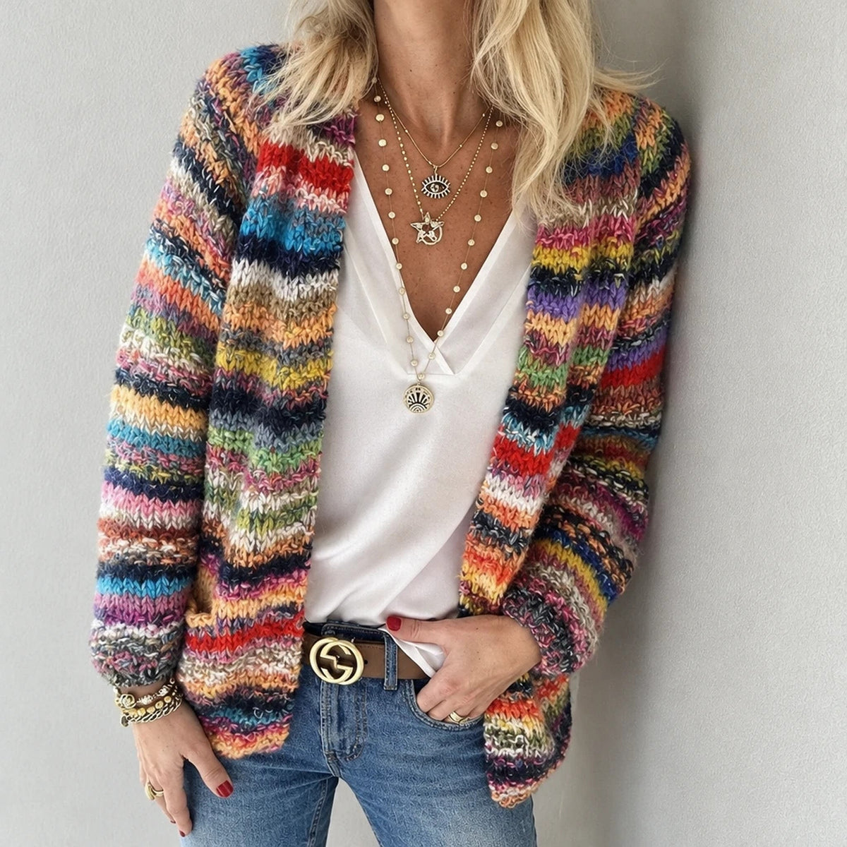 Vibrela – Cardigan Mujer Punto Multicolor