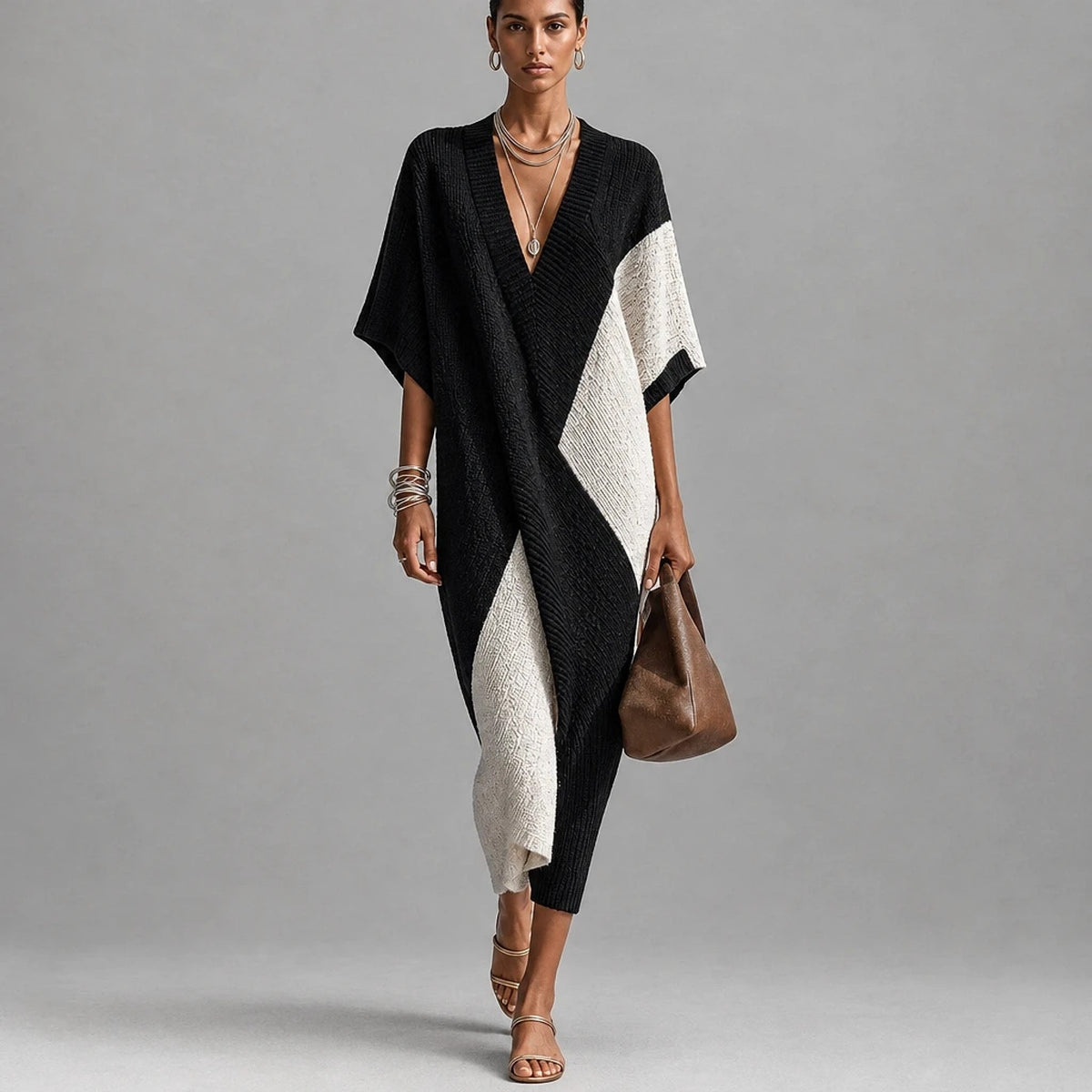 Voleira – Vestido Midi Bicolor Mujer