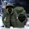 Chaqueta de invierno para hombre con capucha y borde de pelo
